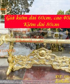 Giá Đỡ Kiếm Bằng Đồng Hoa Văn Rồng Nổi Cực Đẹp