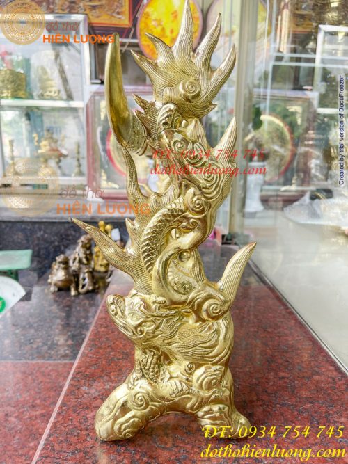 Giá Đỡ Kiếm Bằng Đồng Hoa Văn Rồng Nổi Cực Đẹp