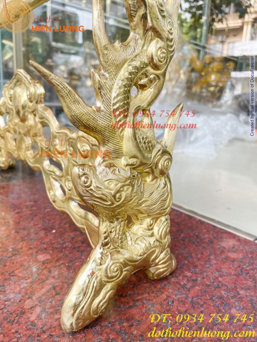 Giá Đỡ Kiếm Bằng Đồng Hoa Văn Rồng Nổi Cực Đẹp