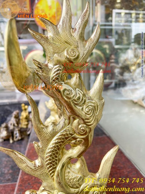 Giá Đỡ Kiếm Bằng Đồng Hoa Văn Rồng Nổi Cực Đẹp