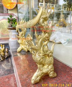 Giá Đỡ Kiếm Bằng Đồng Hoa Văn Rồng Nổi Cực Đẹp