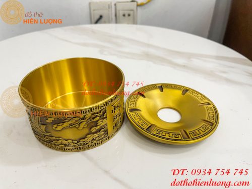 Gạt tàn thuận buồm xuôi gió bằng đồng cao 6cm để phòng khách