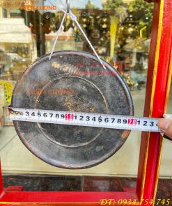 Kẻng Bằng Đồng Đỏ Đúc Đường Kính 18cm và 20cm Kèm Giá, Dùi