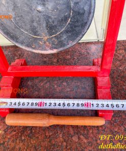 Kẻng Bằng Đồng Đỏ Đúc Đường Kính 18cm và 20cm Kèm Giá, Dùi