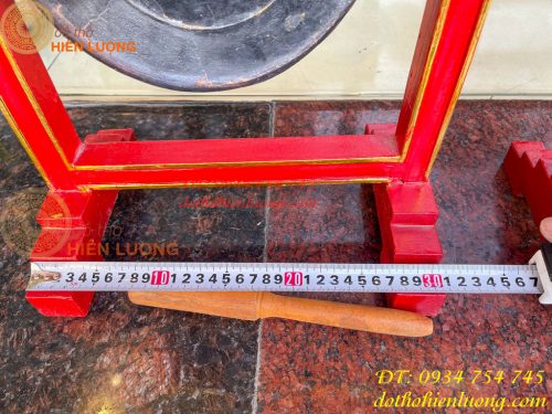 Kẻng Bằng Đồng Đỏ Đúc Đường Kính 18cm và 20cm Kèm Giá, Dùi