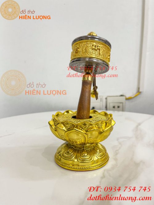 Kinh Luân Cầm Tay Đế Hoa Sen Cao 18cm