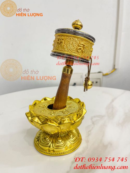 Kinh Luân Cầm Tay Đế Hoa Sen Cao 18cm