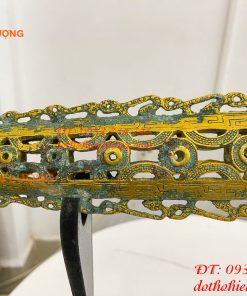 Kiếm Đồng Màu Xanh Giả Cổ Có Vỏ, Chuôi Kiếm Hình Người Dài 63cm
