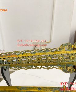Kiếm Đồng Màu Xanh Giả Cổ Có Vỏ, Chuôi Kiếm Hình Người Dài 63cm