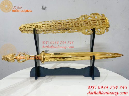 Kiếm Bằng Đồng Dài 63cm Mạ Vàng 24K Trừ Ma Diệt Quỷ