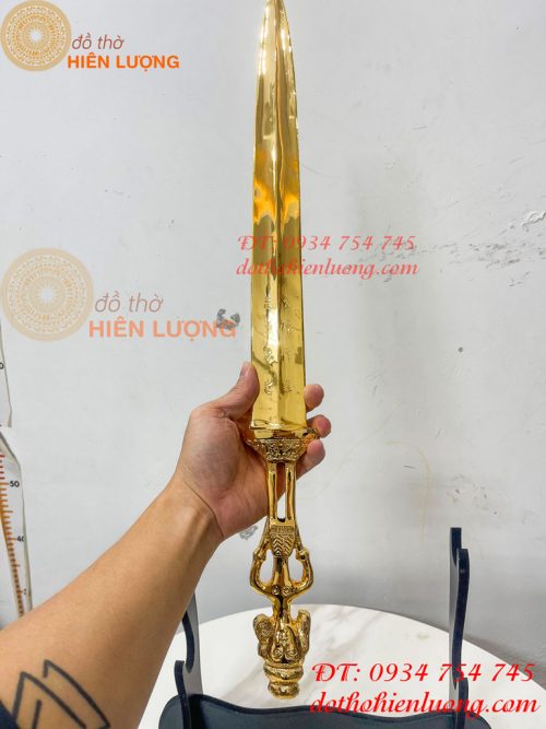 Kiếm Bằng Đồng Dài 63cm Mạ Vàng 24K Trừ Ma Diệt Quỷ