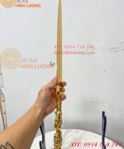 Kiếm Bằng Đồng Dài 63cm Mạ Vàng 24K Trừ Ma Diệt Quỷ