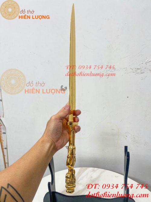 Kiếm Bằng Đồng Dài 63cm Mạ Vàng 24K Trừ Ma Diệt Quỷ