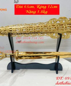 Kiếm Bằng Đồng Dài 63cm Mạ Vàng 24K Trừ Ma Diệt Quỷ