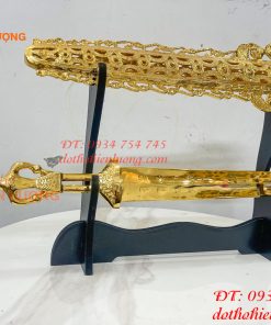 Kiếm Bằng Đồng Dài 63cm Mạ Vàng 24K Trừ Ma Diệt Quỷ