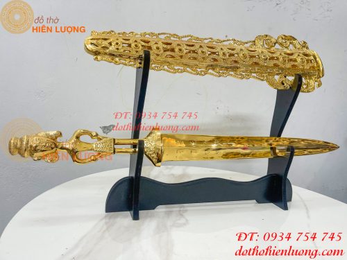 Kiếm Bằng Đồng Dài 63cm Mạ Vàng 24K Trừ Ma Diệt Quỷ