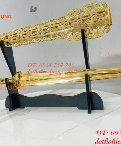 Kiếm Bằng Đồng Dài 63cm Mạ Vàng 24K Trừ Ma Diệt Quỷ