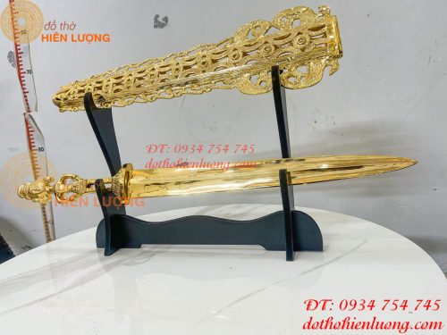Kiếm Bằng Đồng Dài 63cm Mạ Vàng 24K Trừ Ma Diệt Quỷ