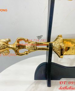 Kiếm Bằng Đồng Dài 63cm Mạ Vàng 24K Trừ Ma Diệt Quỷ
