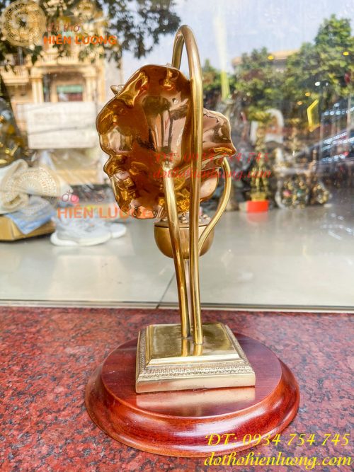 Lư xông trầm hoa sen bằng đồng đúc cao 30cm