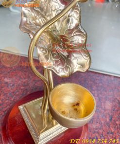 Lư xông trầm hoa sen bằng đồng đúc cao 30cm
