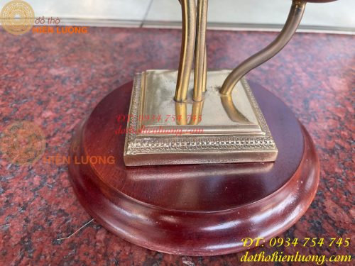 Lư xông trầm hoa sen bằng đồng đúc cao 30cm