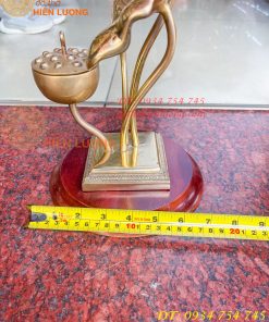 Lư xông trầm hoa sen bằng đồng đúc cao 30cm