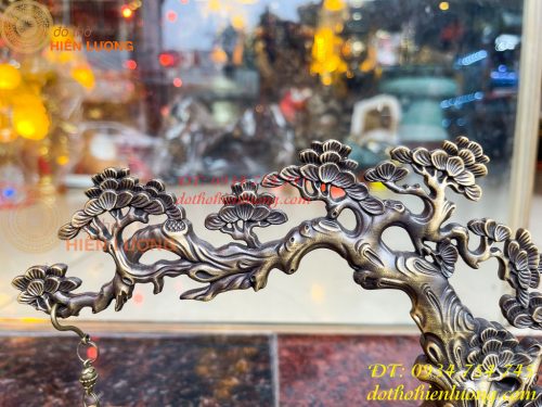 Lư Xông Trầm Treo Cây Tùng Cao 20cm Bằng Đồng