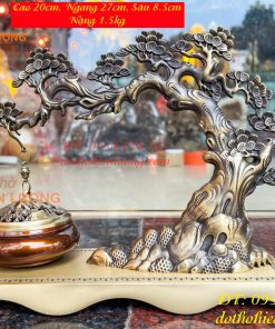 Lư Xông Trầm Treo Cây Tùng Cao 20cm Bằng Đồng