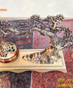 Lư Xông Trầm Treo Cây Tùng Cao 20cm Bằng Đồng