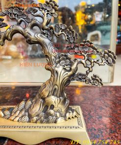 Lư Xông Trầm Treo Cây Tùng Cao 20cm Bằng Đồng