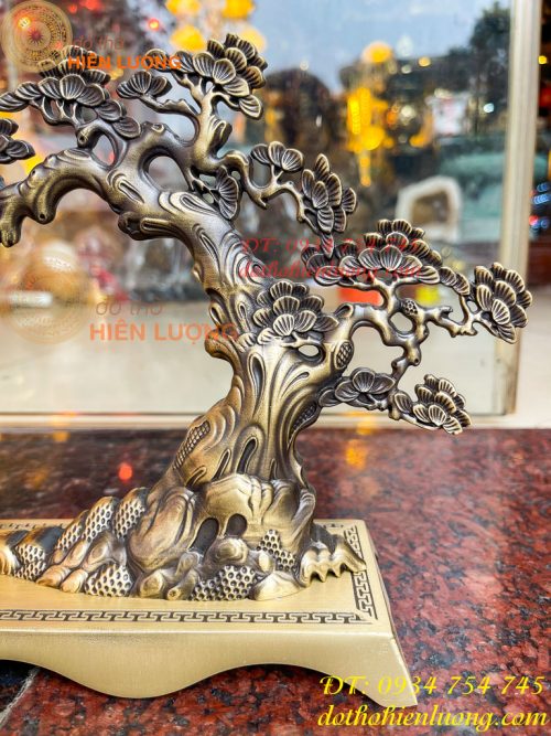 Lư Xông Trầm Treo Cây Tùng Cao 20cm Bằng Đồng