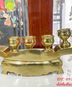 Bộ Ngai Chén 5 Bằng Đồng Cattut Liền Dài 35cm