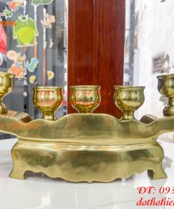 Bộ Ngai Chén 5 Bằng Đồng Cattut Liền Dài 35cm