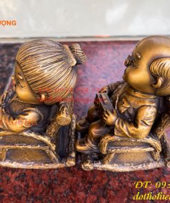 Đôi Tượng Ông Bà Hạnh Phúc Bằng Đồng (DxRxC: 10x7x14cm)