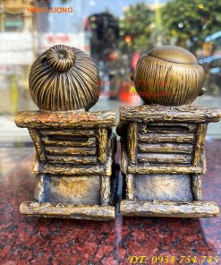 Đôi Tượng Ông Bà Hạnh Phúc Bằng Đồng (DxRxC: 10x7x14cm)