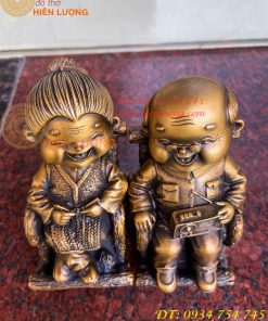 Đôi Tượng Ông Bà Hạnh Phúc Bằng Đồng (DxRxC: 10x7x14cm)