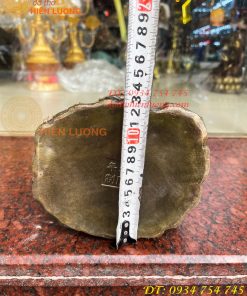 Tượng ông thần tiền đứng cửu long bằng đồng hun cao 30cm