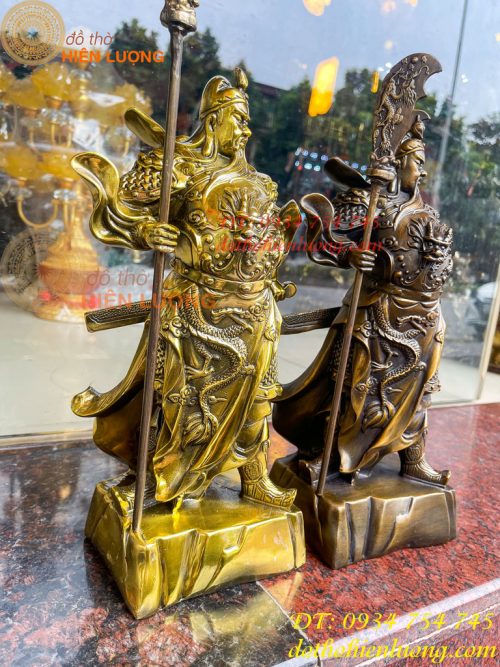 Tượng Quan Công Cao 35cm Bằng Đồng Đứng Trấn Ải Nặng 5kg