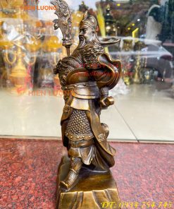 Tượng Quan Công Cao 35cm Bằng Đồng Đứng Trấn Ải Nặng 5kg
