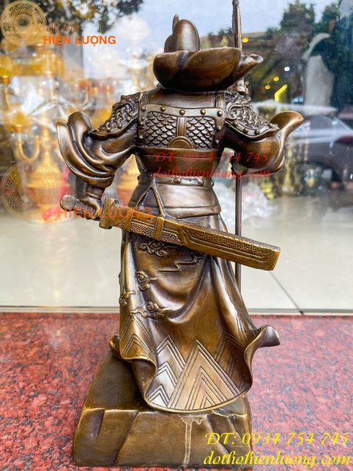 Tượng Quan Công Cao 35cm Bằng Đồng Đứng Trấn Ải Nặng 5kg