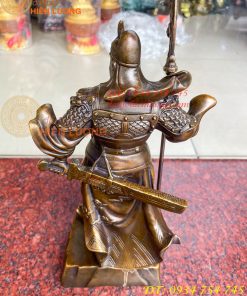 Tượng Quan Công Cao 35cm Bằng Đồng Đứng Trấn Ải Nặng 5kg