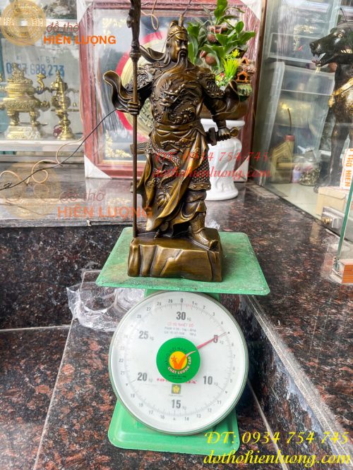 Tượng Quan Công Cao 35cm Bằng Đồng Đứng Trấn Ải Nặng 5kg