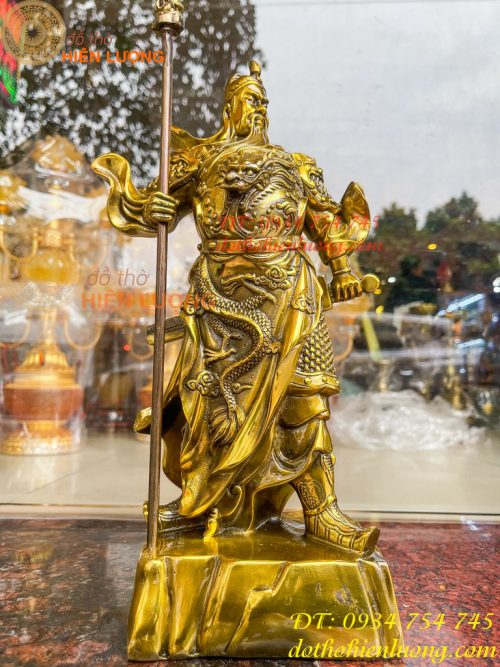 Tượng Quan Công Cao 35cm Bằng Đồng Đứng Trấn Ải Nặng 5kg