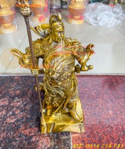 Tượng Quan Công Cao 35cm Bằng Đồng Đứng Trấn Ải Nặng 5kg