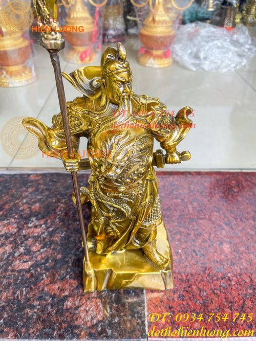Tượng Quan Công Cao 35cm Bằng Đồng Đứng Trấn Ải Nặng 5kg