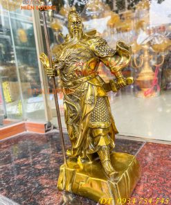 Tượng Quan Công Cao 35cm Bằng Đồng Đứng Trấn Ải Nặng 5kg