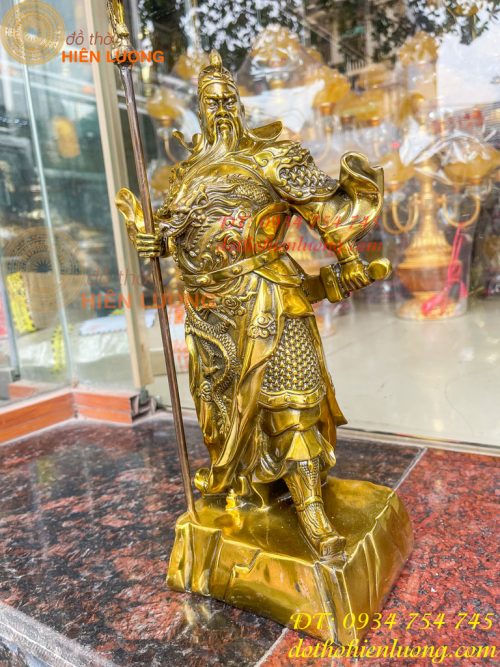 Tượng Quan Công Cao 35cm Bằng Đồng Đứng Trấn Ải Nặng 5kg