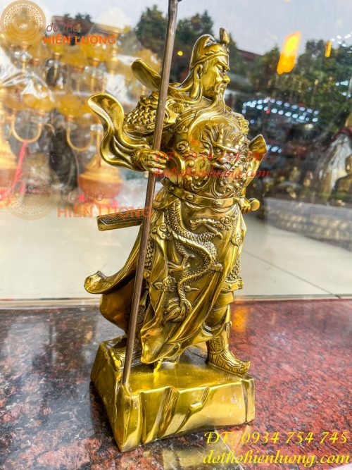 Tượng Quan Công Cao 35cm Bằng Đồng Đứng Trấn Ải Nặng 5kg