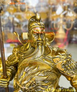Tượng Quan Công Cao 35cm Bằng Đồng Đứng Trấn Ải Nặng 5kg